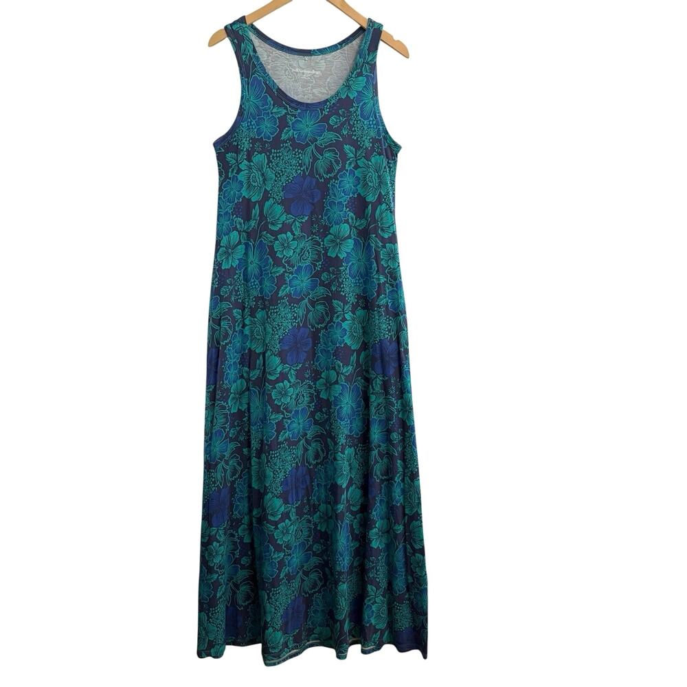 Soft Surroundings Maxi Floral Tank Dress Womens Sz Small Beachy Vacation Resort